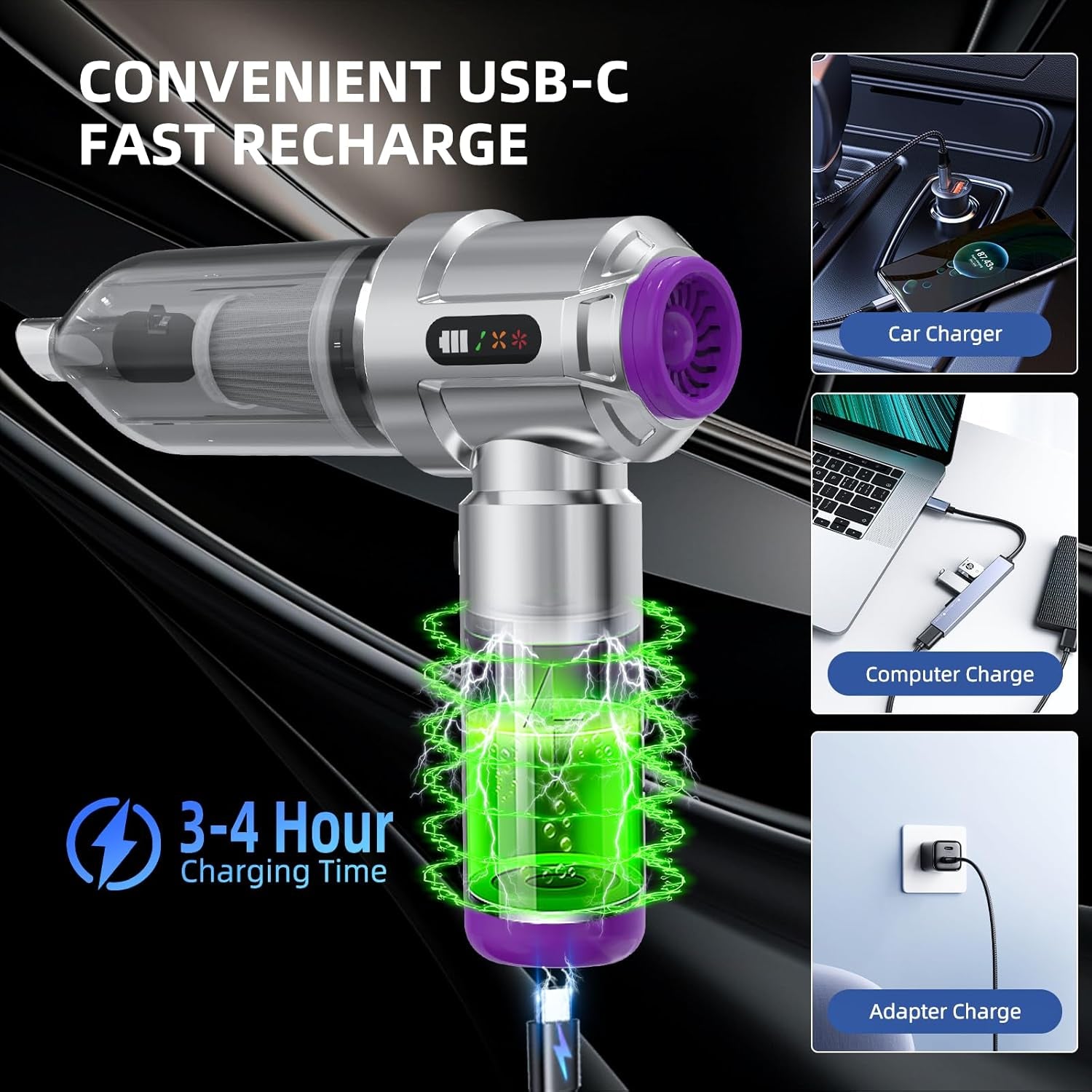 Cyclone 2-in-1 Car Vacuum & Air Duster