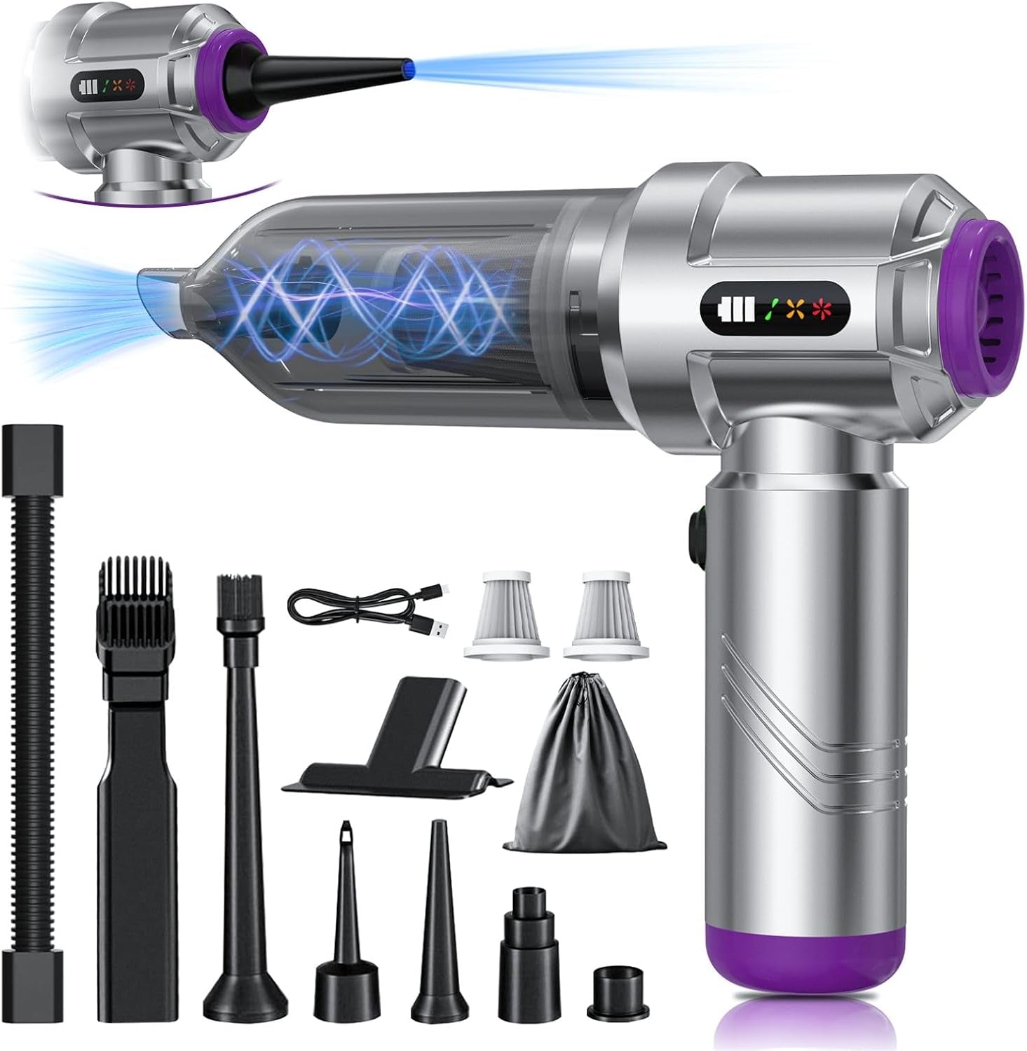 Cyclone 2-in-1 Car Vacuum & Air Duster