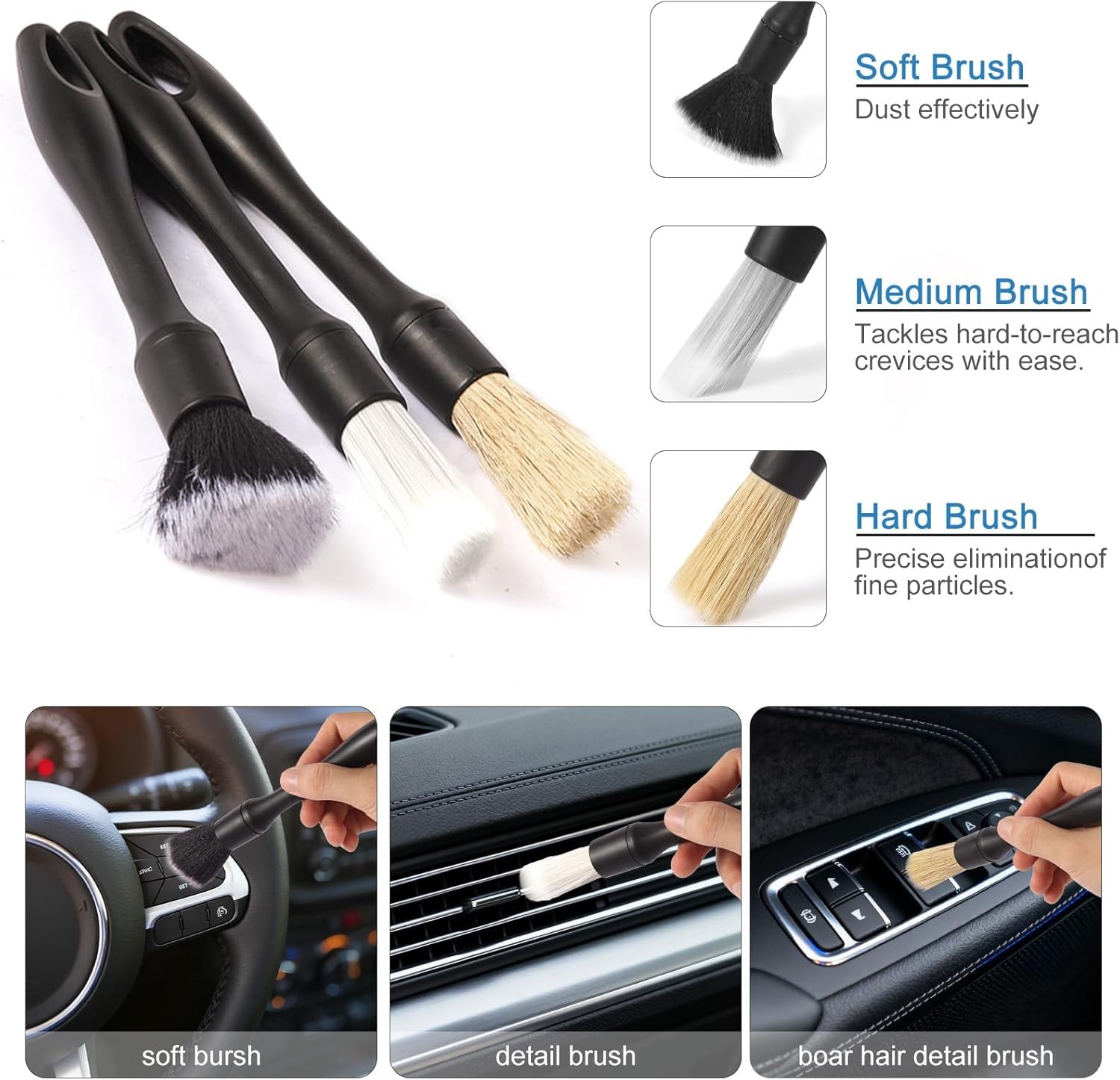 Detail Duo - Cleaning Gel + 5 Piece Detailing Brush Set