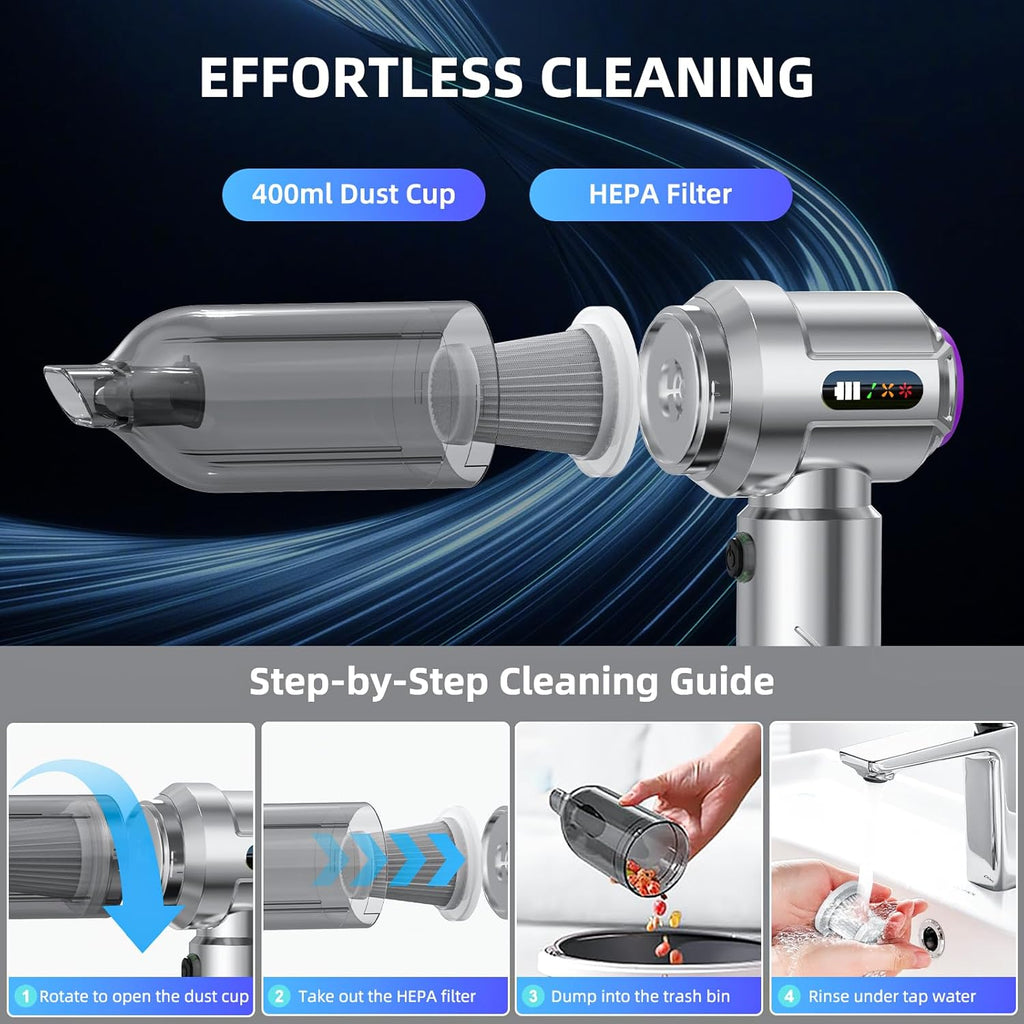 Cyclone 2-in-1 Car Vacuum & Air Duster